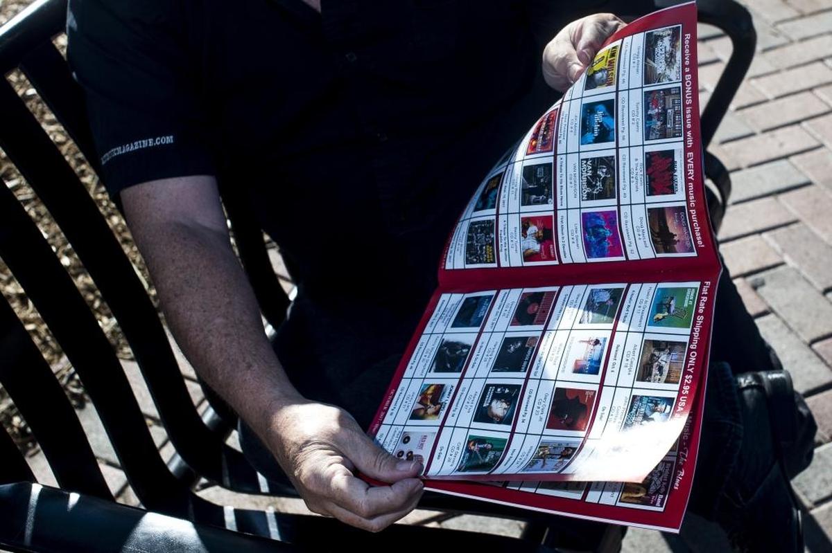 Jack Sullivan shows the record selection in his magazine.