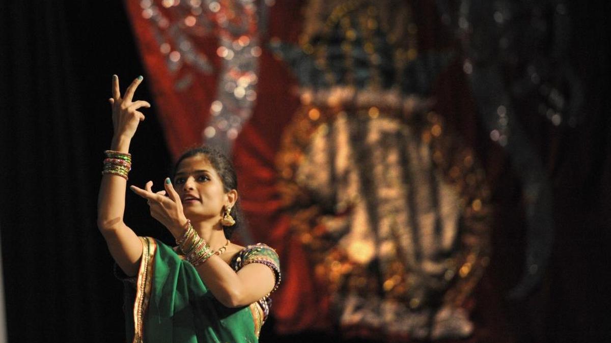 A dancer participates in the Festivals of India celebration at the 2014 Manasota India Festival at the Bradenton Area Convention Center in Palmetto.