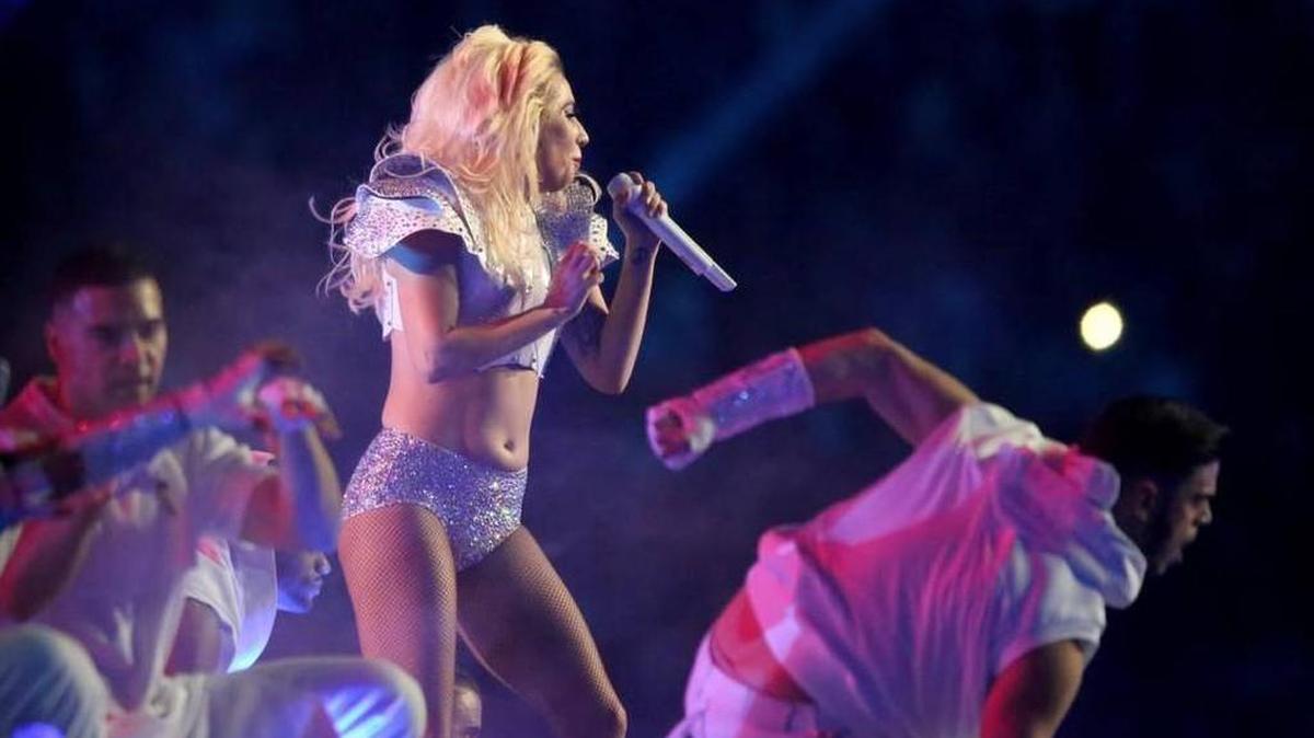 Lady Gaga performed at halftime of the Super Bowl on Sunday in Houston.
