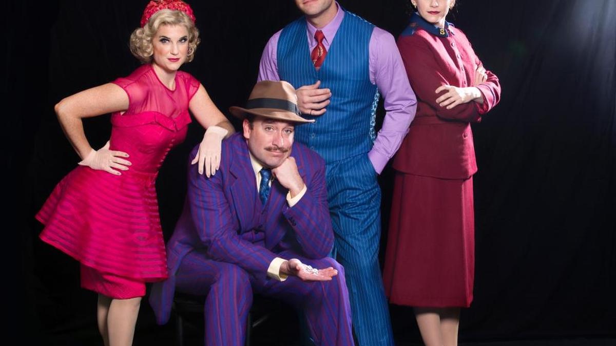 From left, Veronica J. Kuehn, Chris Hoch, Cole Burden and Audrey Cardwell in Asolo Rep’s production of “Guys and Dolls.”
