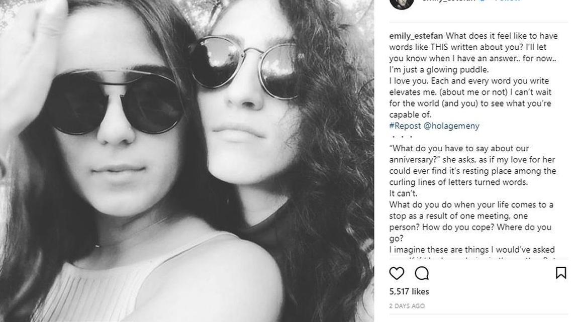 Girlfriends Gemeny Hernandez and Emily Estefan, right.