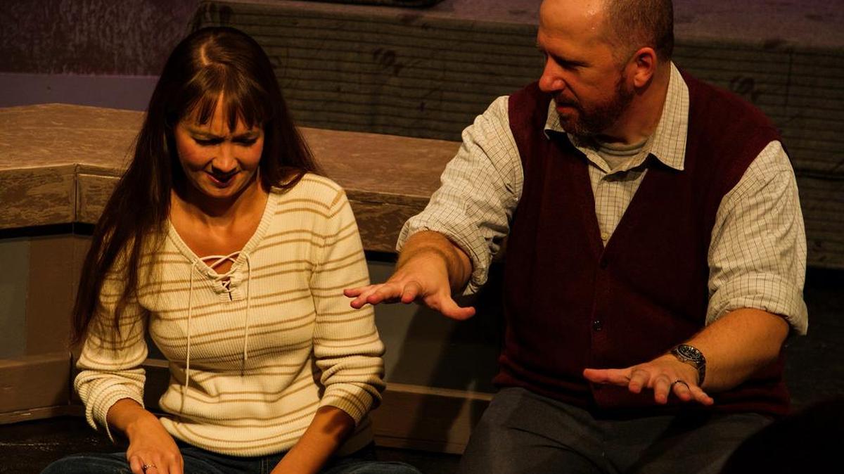 Corinne Woodland and Jason Kimble star in the Manatee Players’ production of “Children of a Lesser God.”