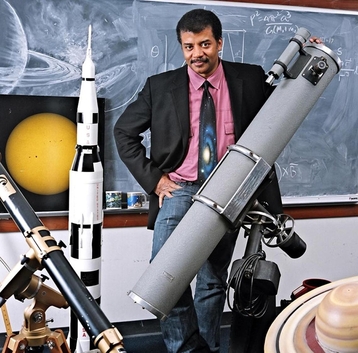 Neil deGrasse Tyson, the American astrophysicist, cosmologist, author and science communicator, in a 2016 publicity photo before his appearance at the Straz Center for the Performing Arts in Tampa.