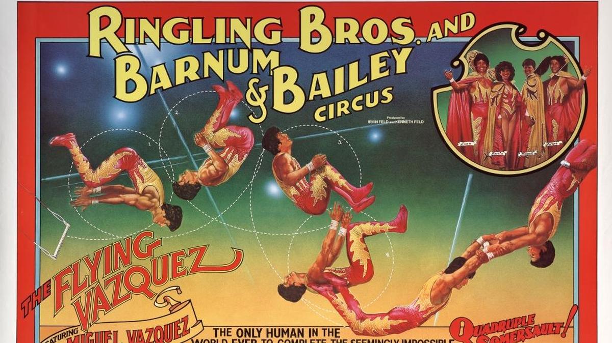 “Ringling Bros. and Barnum & Bailey Circus, The Flying Vazquez.” Unknown printer, 1985.