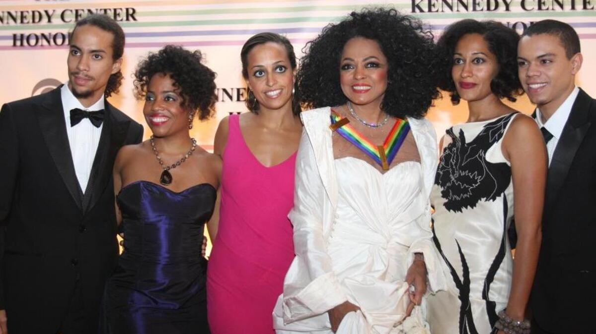 Kennedy Centers Honors recipient Diana Ross is seen with her five children, from left, Ross Arne Naess, Rhonda Ross, Chudney Ross, Tracee Ellis Ross and Evan Ross at the 30th annual Kennedy Center Honors on Dec. 2, 2007, in Washington.