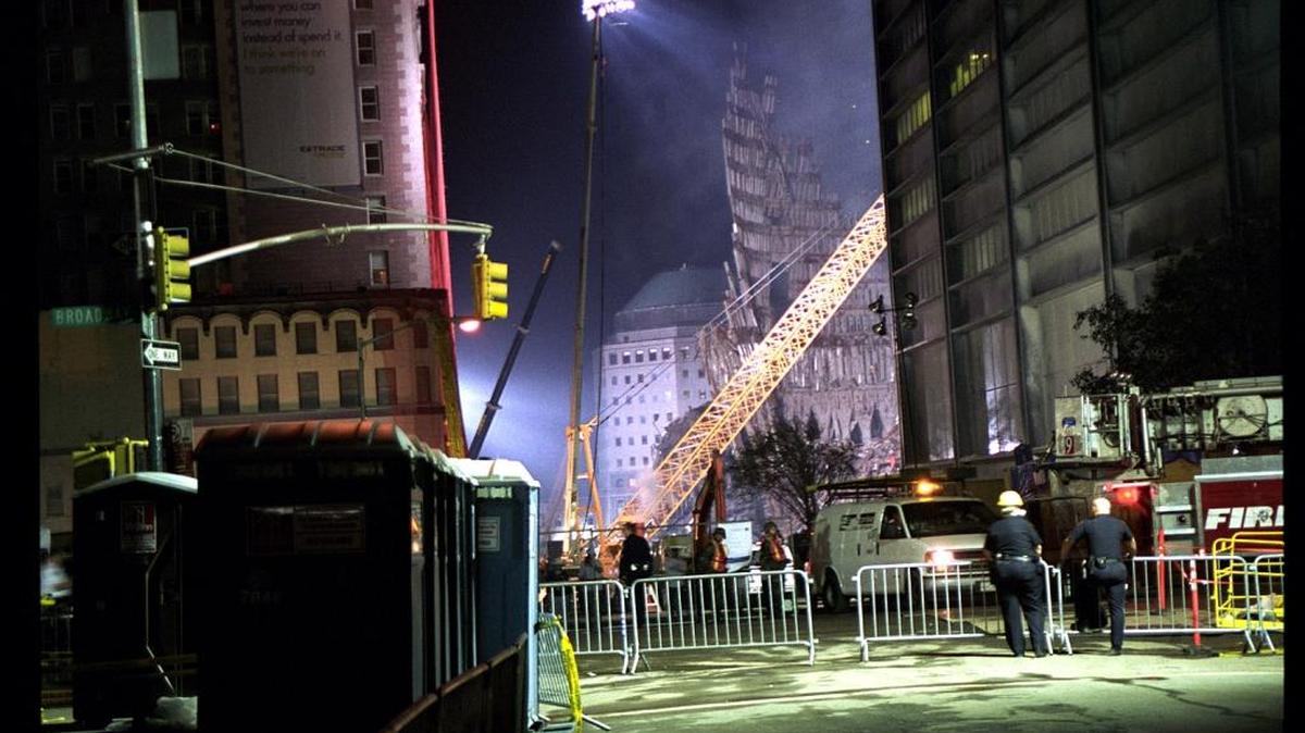 “Cathedral” shows recovery efforts on the east side of the Ground Zero two weekends after the 9/11 attacks.