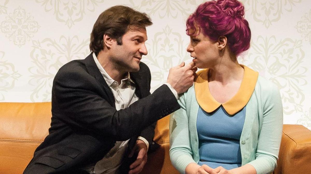 Justin Adams and Ali Rose Dachis star in Florida Studio Theatre’s production of “Rich Girl.”