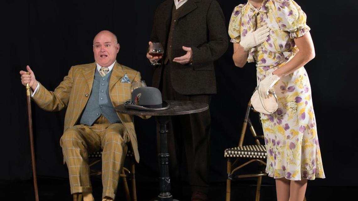 Matt DeCaro, David Breitbarth and Laura Rook in Asolo Rep’s production of “Rhinoceros.”