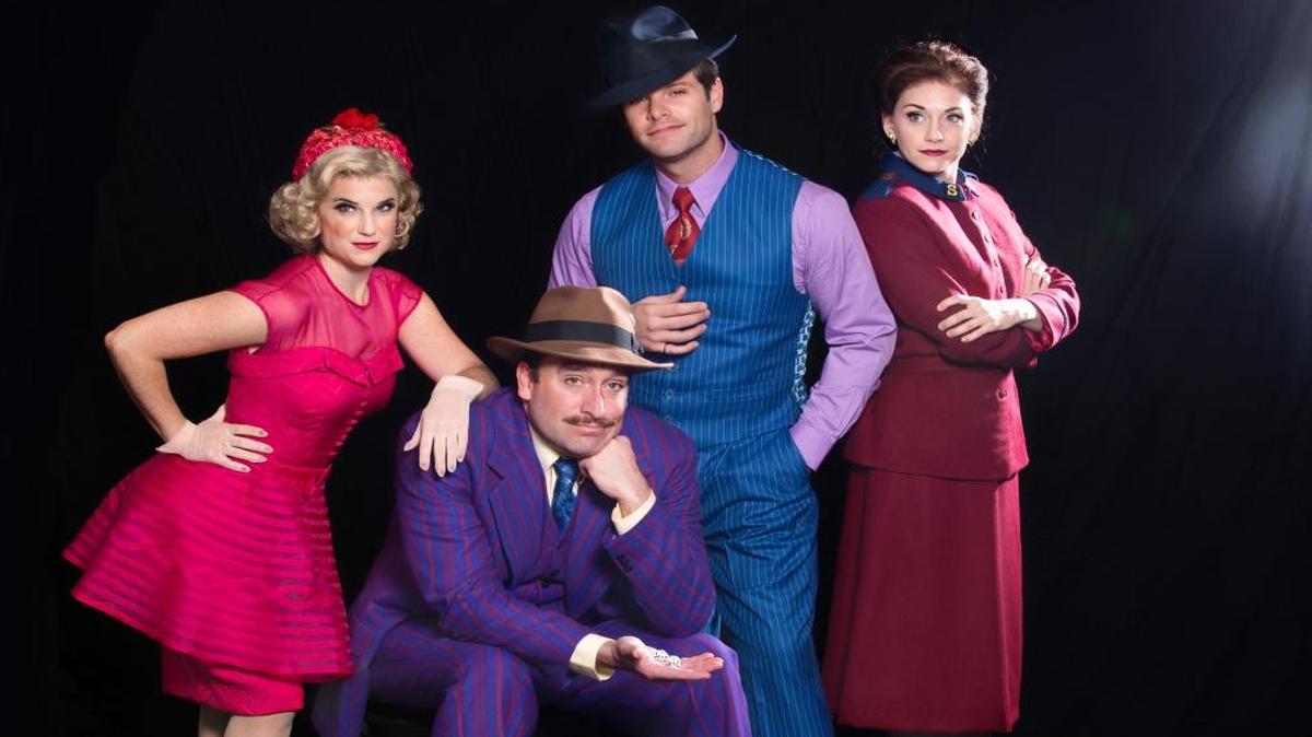 From left, Veronica J. Kuehn, Chris Hoch, Cole Burden and Audrey Cardwell in Asolo Rep’s production of “Guys and Dolls.”