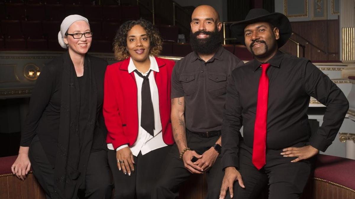 “Faces of Change” cast members, from left, Sophie Buglisi, Jobany Pellot, DeMar Pitman and Luke Rosebaro.