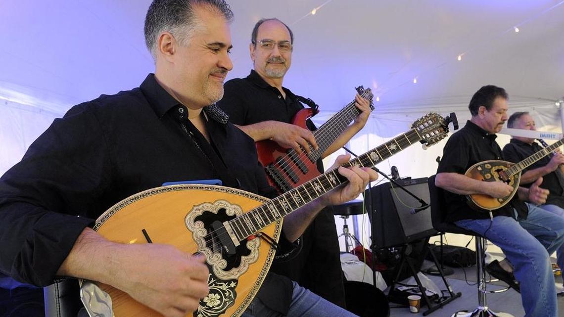 The Greek Tycoons perform at a past Greek Glendi.
