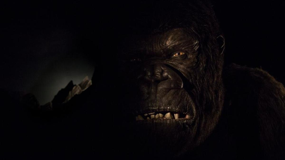 With the opening of its new King Kong ride approaching, Universal Orlando on Monday unveiled the enormous star: a member of the thought-to-be extinct species Megaprimatus kong, three stories tall, 18 feet wide at the shoulder, a head as big as a car, distinctive scars, who expresses human-like emotions. Skull Island will be at Universal’s Islands of Adventure. A grand opening date has not been announced, but a press preview is scheduled for late June.