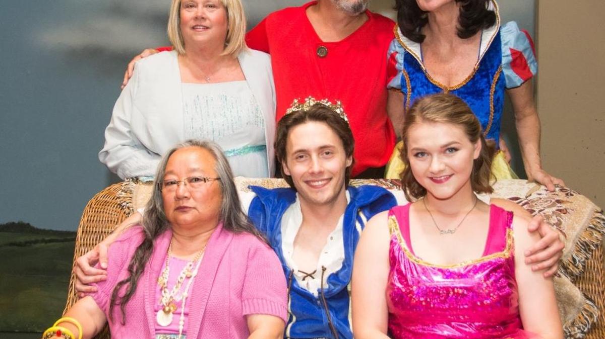 From row, from left, Candace Artim (Cassandra), Patrick Charles Mounce (Spike) and Haley Hines (Nina). Back row, from left, Susan Belvo (Sonia), Don Sleight (Vanya) and Pamela Hopkins (Masha).