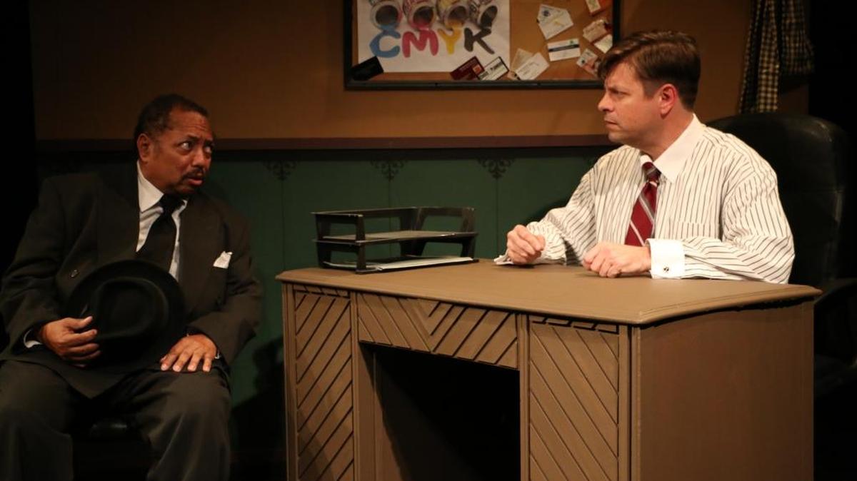 Carl Bowman as Hoke and Chris Hines is Boolie in the Manatee Players’ production of “Driving Miss Daisy.”