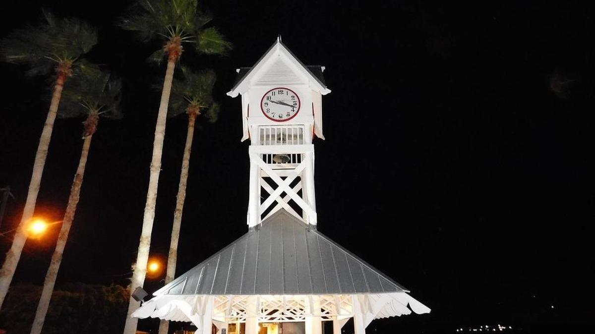 The clock at the Bridge Street Pier is on the Bradenton Beach Ghost Tour.