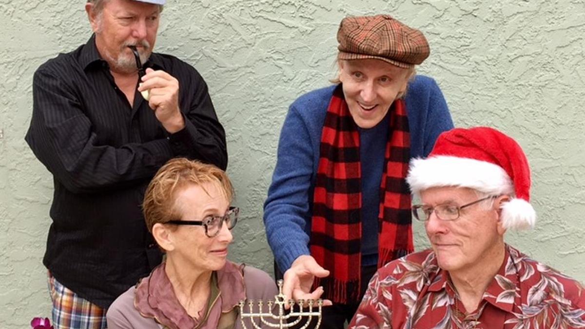 The National Holiday Theatre, includes, from left, David Coe, Monia Joblin, Alan Brasington and David Doyle.