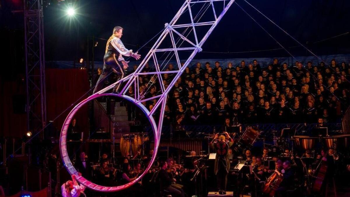 Cirque des Voix runs Friday-Sunday at the Ulla Searing Big Top between Nathan Benderson Park and the Mall at University Town Center in Sarasota. It is the culmination of months of preparation and coordination between the Circus Arts Conservatory of Sarasota and the Key Chorale.