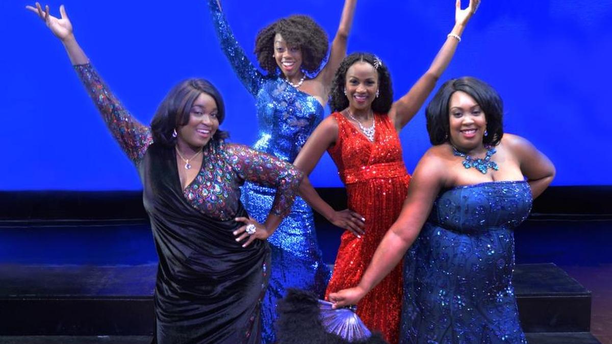From left, Syreeta S. Banks, Cherise James, JoAnna Ford and Ariel Blue perform in Westcoast Black Theatre Troupe’s “Broadway in Black,” running through July 23.