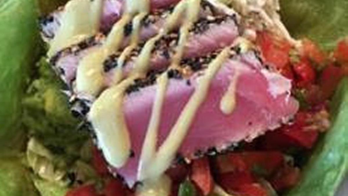 Phillippi Creek Oyster Bar with new lunch specials available from 11 a.m. to 4 p.m. for only $9.95, including the Ahi Tuna Taco Salad above. The restaurant is at 5365 S. Tamiami Trail, Sarasota.