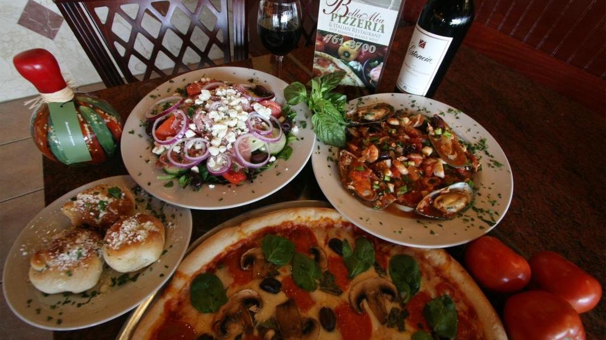 The Frutti Di Mari Fradiavolo, the Mediterranean salad and pizzas are some of the favorite menu items at Bella Mia Pizzeria in Bradenton.