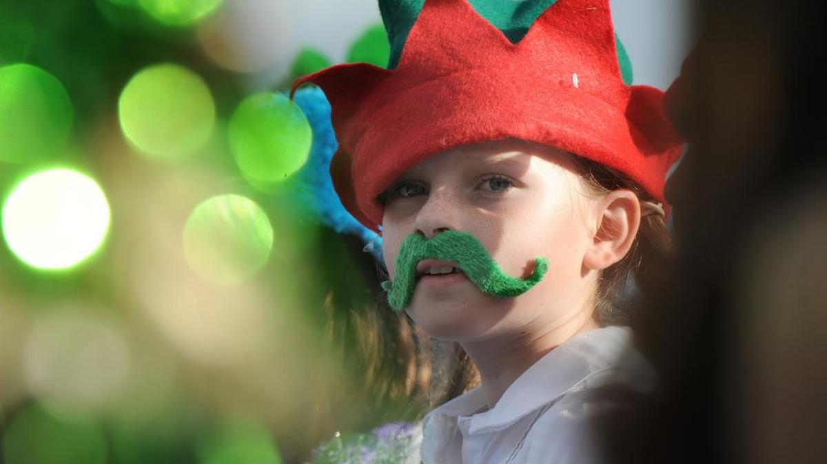 Students from Rowlett Magnet Elementary School perform a Christmas program during last year’s Christmas on Bridge Street in Bradenton Beach.