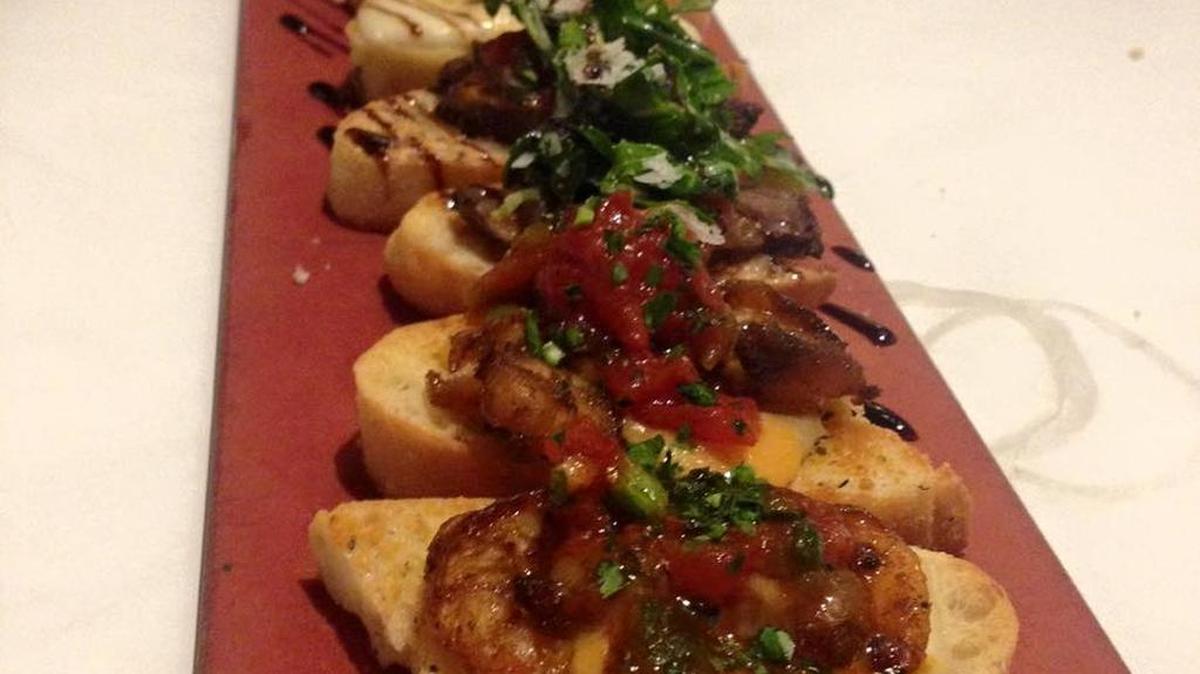 The bruschette sampler at Brio Tuscan Grille features a sampling of the restaurant’s specialty toppings. The restaurant is at the Mall at University Town Center in Sarasota.
