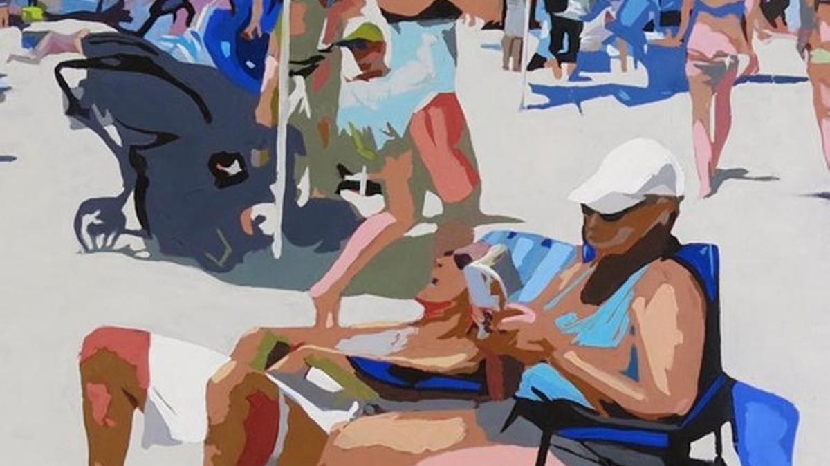 Nancy Fairchild’s “Beach Reading detail” is among the pieces of art that will be judged and available for purchase at University Park’s annual Art in the Park exhibition on Saturday and Sunday.