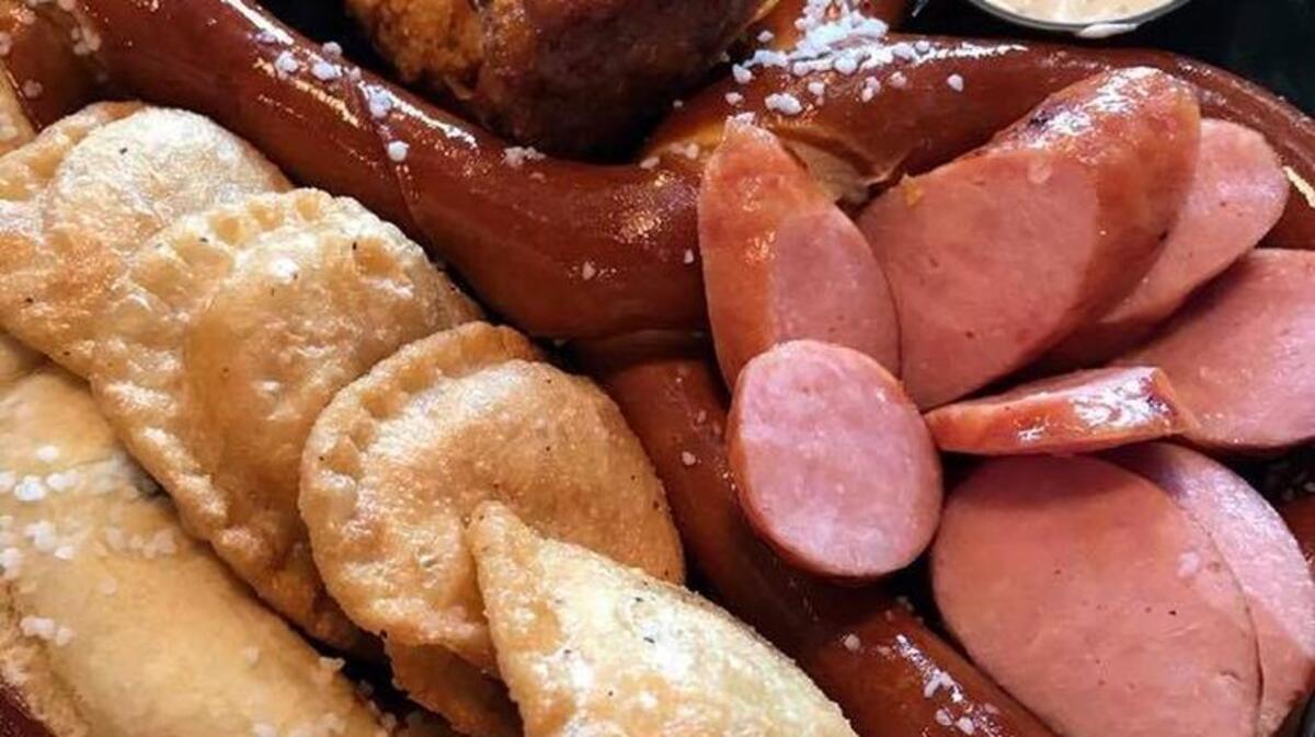 The Hodge Podge Pretzel Platter, featuring City Chicken Nuggets, Amish Kielbasa Bites, Deep Fried Potato Cheese Pierogies served in a fresh baked Bavarian Pretzel, is just one of the Midwestern dishes on the menu at The Cleveland Kitchen in Lakewood Ranch. The restaurant is at 2539 Lakewood Ranch Blvd., next to The Granary, and just south of Crowder Bros. Ace Hardware.