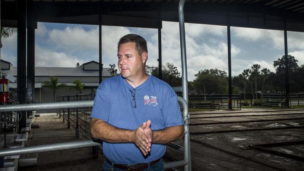 Dan West, Manager of the Manatee County Fair, shows off the livestock staging area as he gives a tour of the fairgrounds on Tuesday, January 3, 2017 at the Manatee County Fairgrounds in Palmetto.