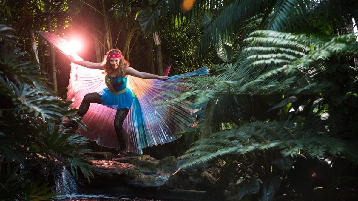 Amy Helms in the FSU/Asolo Conservatory’s production of “A Midsummer Night’s Dream.” Pictured at Marie Selby Botanical Gardens.