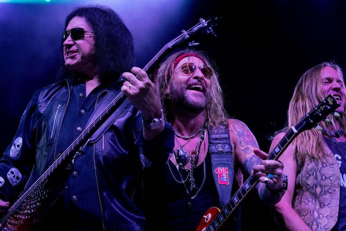 Gene Simmons, left, and Ace Frehley (center) perform at The Children Matter: Houston Benefit Concert at CHS Field on Sept. 20, 2017, in St. Paul, Minnesota. This reunion was the pair’s first public appearance together since Kiss was inducted into the Rock and Roll Hall of Fame in 2014.