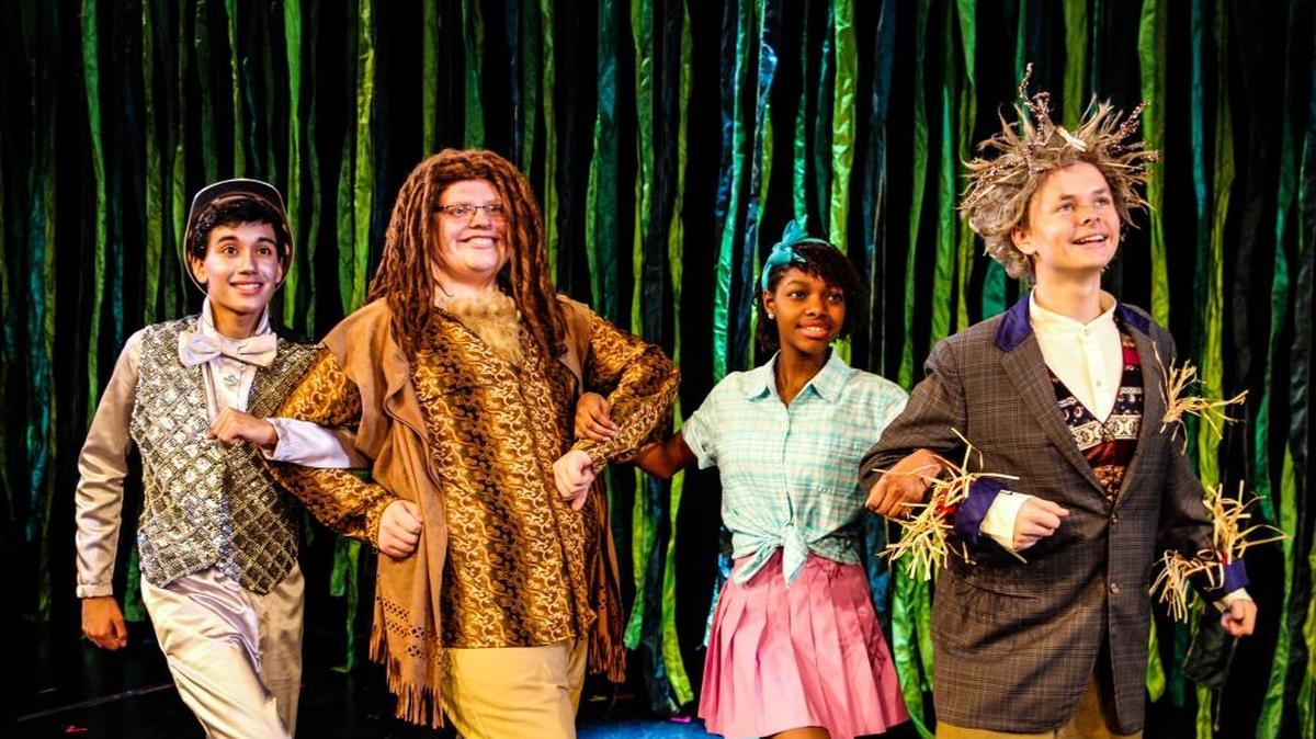 From left, Dylan Glover, Jonathan Tyler, Chanara Taylor and Eli Gilbert star in the Broadway Bootcamp production of “The Wiz” at the Manatee Peforming Arts Center.