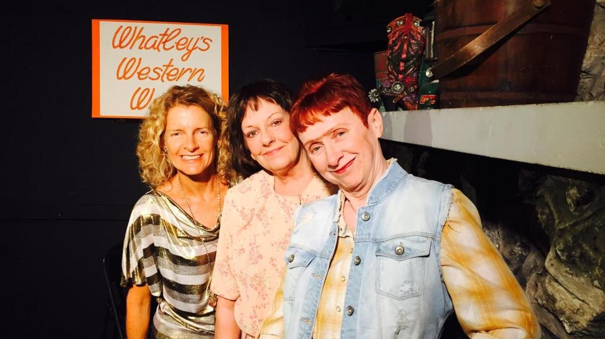The cast of the Island Players’ production of “Red Velvet Cake War.”