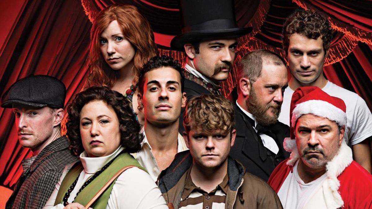 The cast of “Assassins” includes, bottom row: Robert Teasdale, Susan Haldeman, John Mark Jernigan and Thomas Mothershed; center row: Pasqualino Beltempo and Alan Mohney Jr.; and top row: Marissa Toogood, Britt Michael Gordon and Lucas Wells.