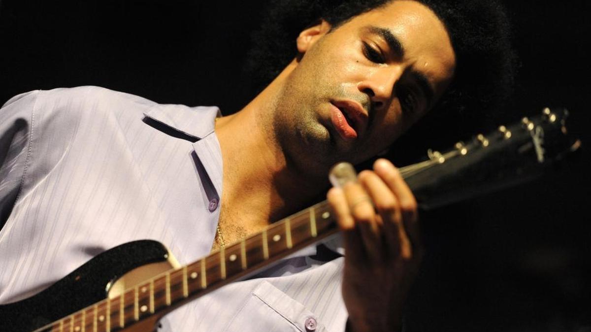 Selwyn Birchwood performs with his band at the Blues Appetizer concert in 2012 at the Riverwalk Pavilion.