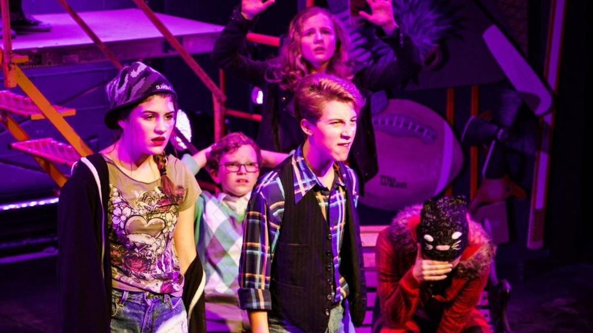 Emily Mollins, left, and Stevie Romero are part of the talented cast of the Manatee Players’ production of “13 — The Musical.”
