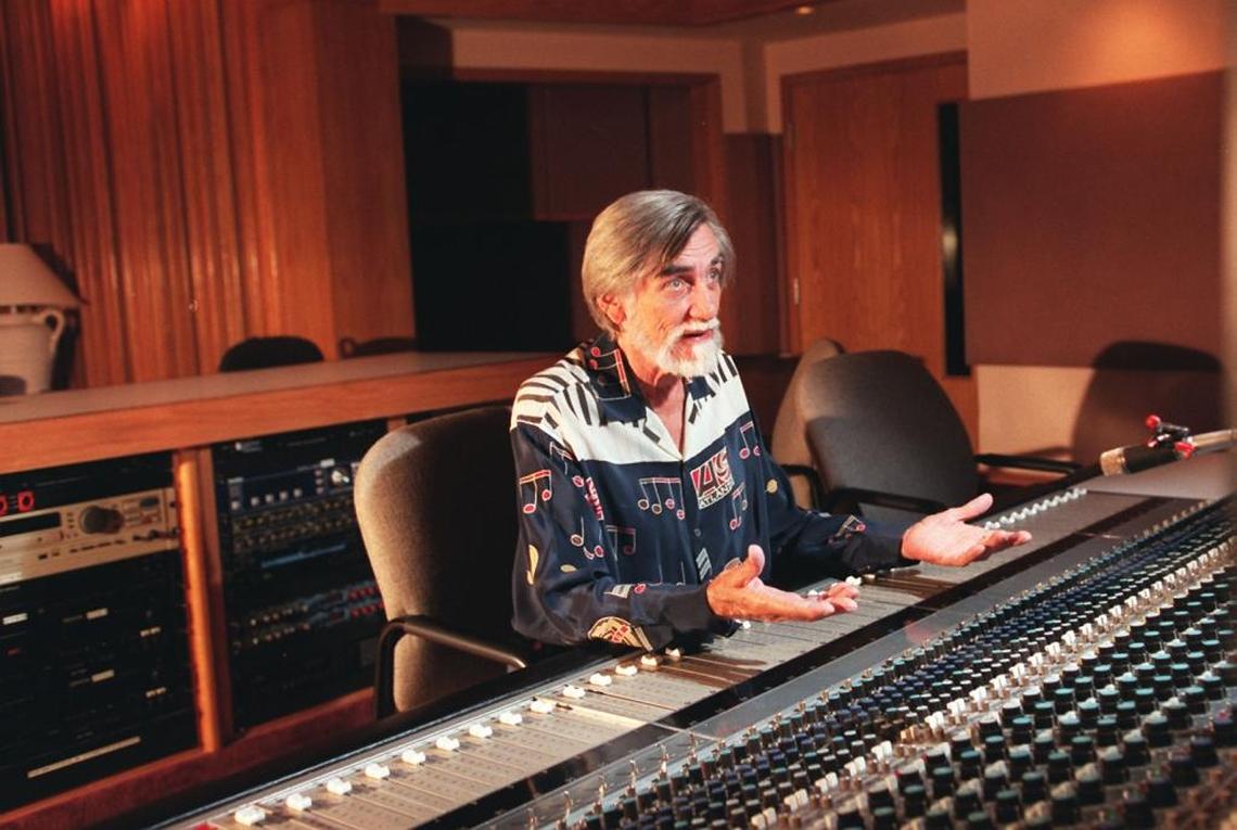 Tom Dowd in the studio at Criteria in North Miami on Oct. 1, 1996, where he produced classics by Aretha Franklin starting in 1969 and including her 1972 album, “Young, Gifted and Black.” In the documentary “Tom Dowd & the Language of Music,” Jerry Wexler, who produced those recordings with Dowd and Arif Mardin, said: “He had a wonderful relationship with Aretha. And he was very sensitive to the nuances of her sound, the sonority of her voice. He did a great job of getting her in all her presence. She adored Tom and again Tom had the musical chops to be able to interface with Aretha.”