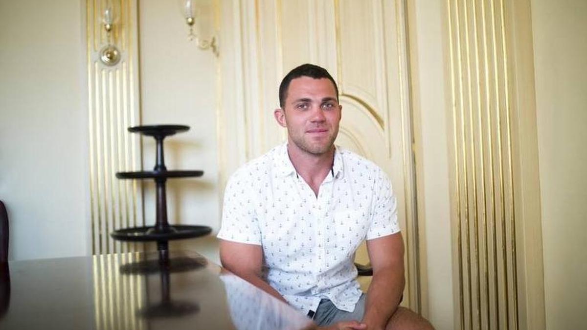 Alex Kompothecras poses for a photo during a press conference for the Sarasota-based MTV reality show, “Siesta Key.”