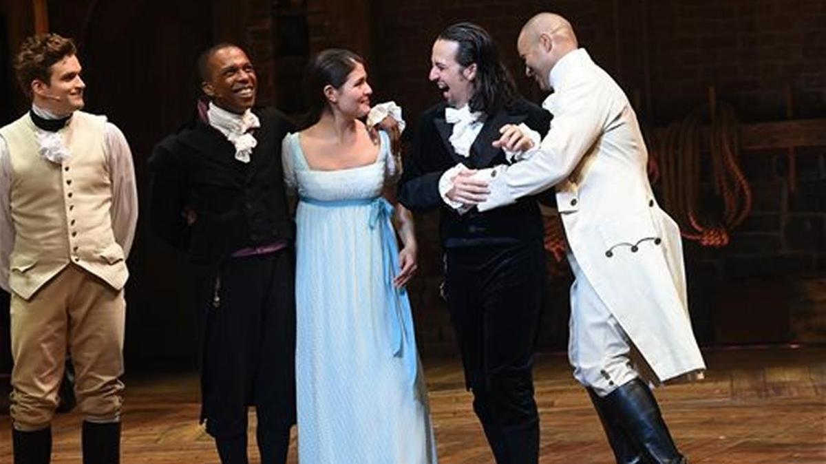 Actor and "Hamilton" creator Lin-Manuel Miranda takes his final performance curtain call at the Richard Rogers Theatre in 2016 in New York. Some tickets sold for more than $1,000.