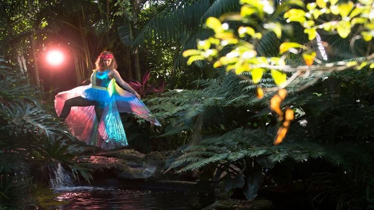 Amy Helms in the FSU/Asolo Conservatory’s production of “A Midsummer Night’s Dream.” Pictured at Marie Selby Botanical Gardens.