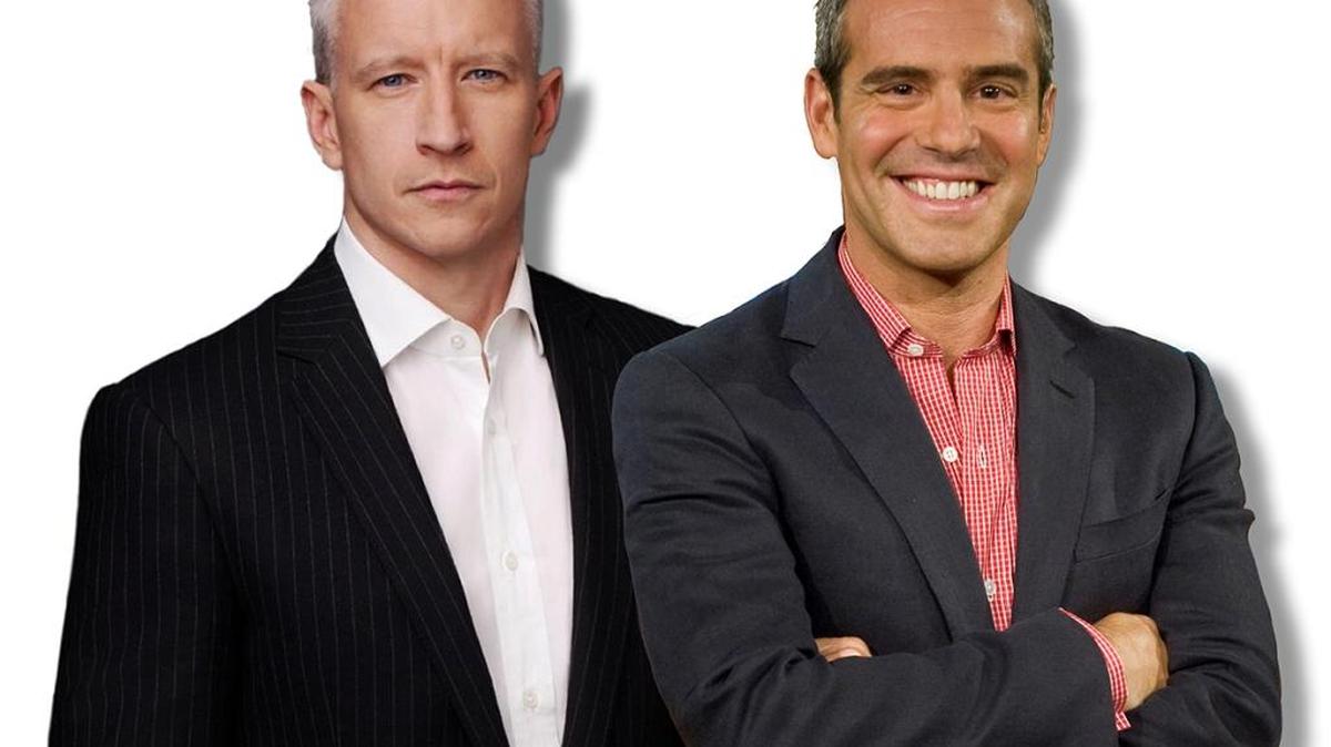 The two friends in a publicity shot for “AC2 An Intimate Evening With Anderson Cooper and Andy Cohen: Deep Talk and Shallow Tales”