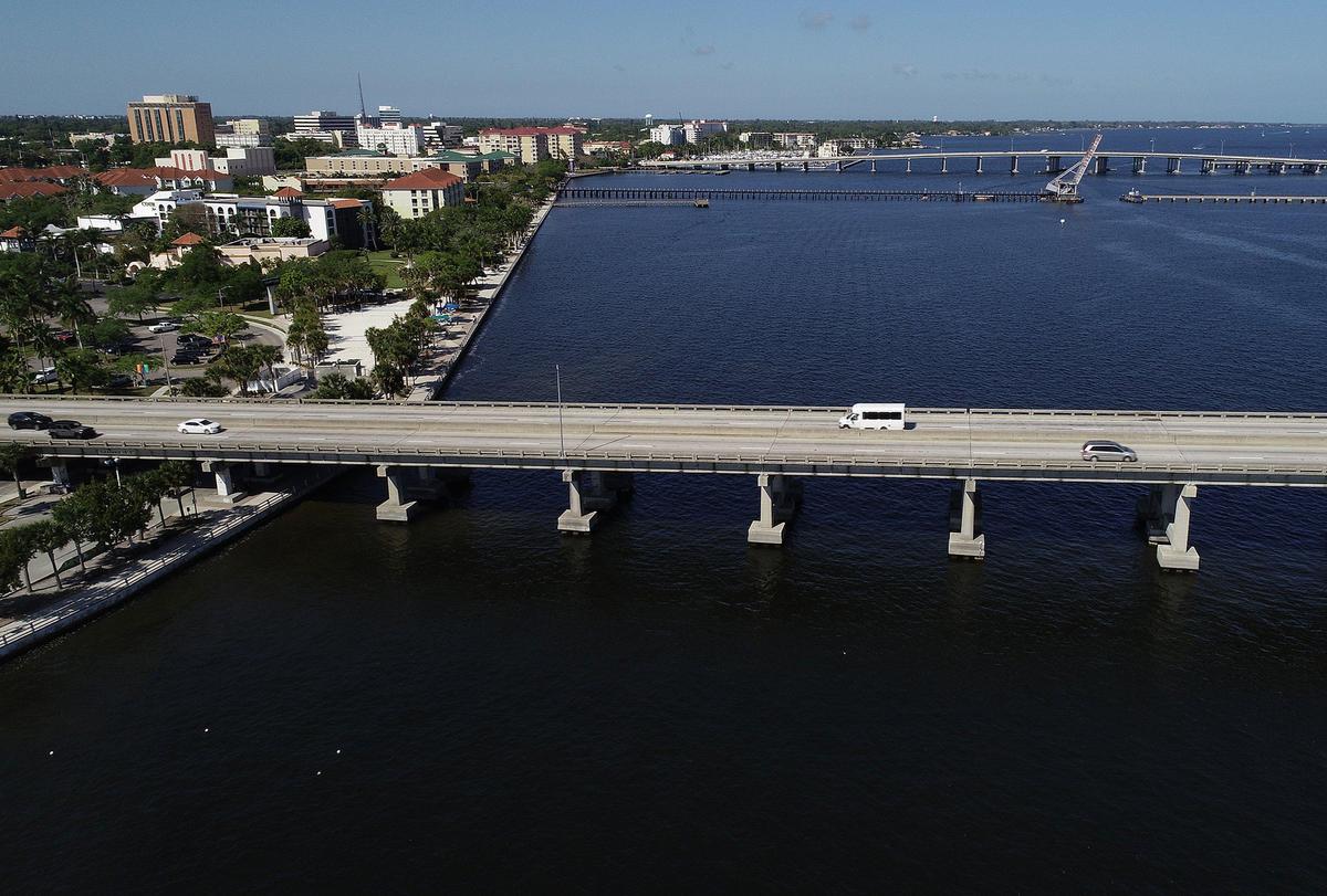 The FDOT will be studying 11 bridge options provided by the Central Manatee Network Alternative Analysis. It will take between 18 and 24 months. The DeSoto Bridge from the Bradenton side.
