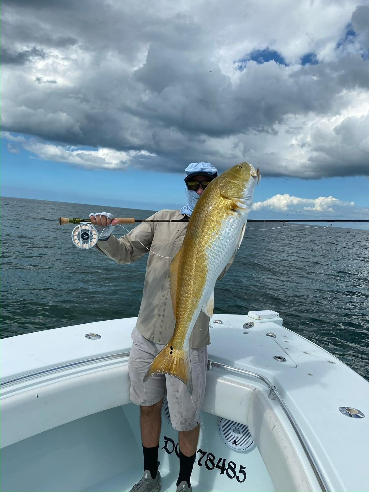 Cody Chivas with a redfish caught and released in the Gulf of Mexico.