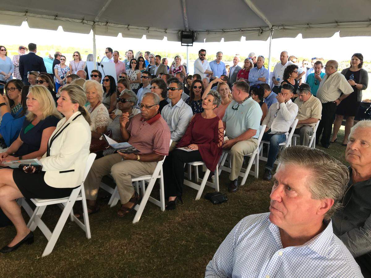 A portion of the crowd is shown that attended the groundbreaking Thursday for the town center for Waterside in Lakewood Ranch.