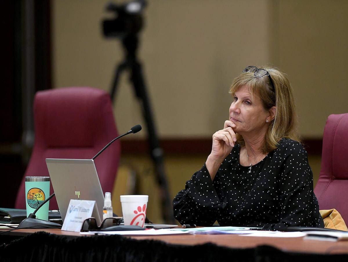 01/26/21--Commissioner Carol Whitmore during a meeting of the Board of County Commissioners Tuesday.