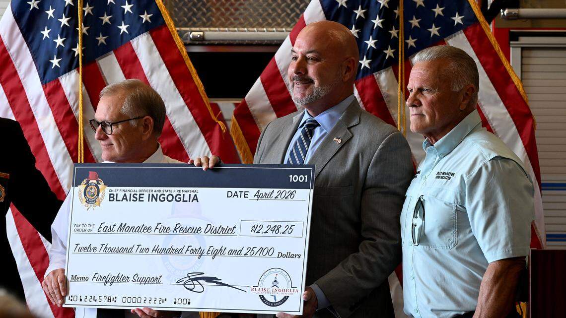 Florida CFO awards $1.4 million to local fire stations during Manatee County visit