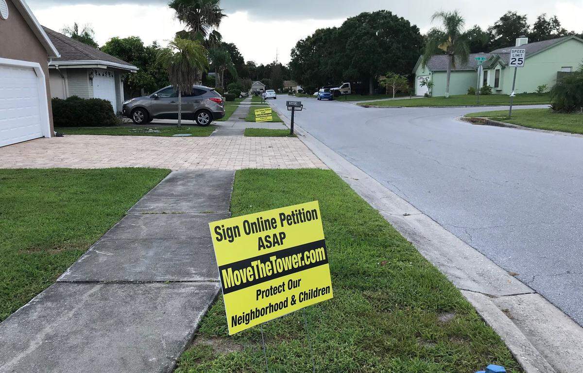 Residents have launched a petition calling for a planned public safety radio tower off Prospect Road north of Tallevast Road be moved to another location.