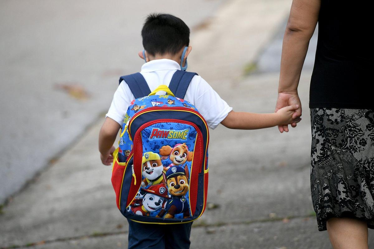 Ballard Elementary School students returned to school in this file photo from 2020.