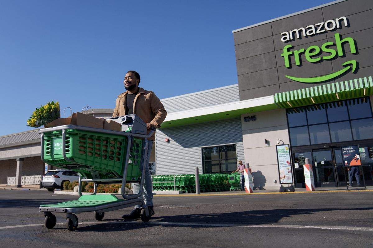 Provided exterior of an Amazon Fresh Store