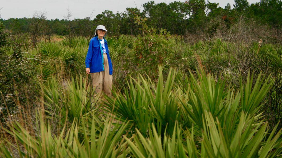 Mary Sheppard loved the out of doors, and is shown at Duette Preserve.